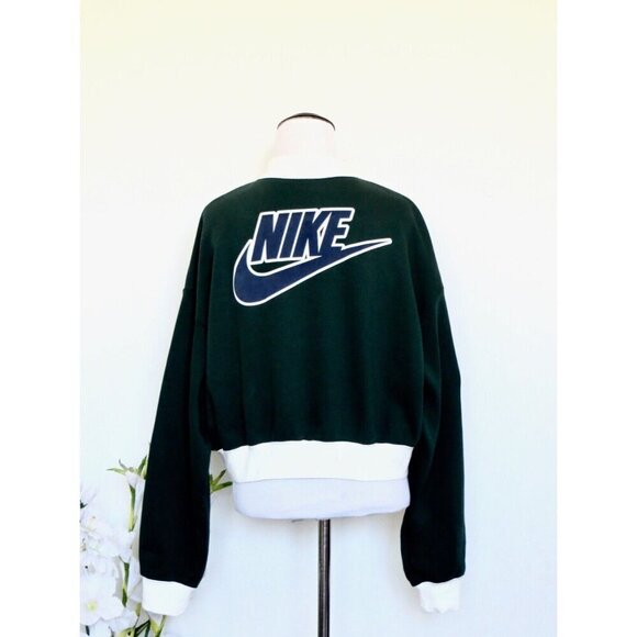 NEW! Nike Varsity Patchwork Bomber Jacket Track & Field Green SZ M - Picture 10 of 15